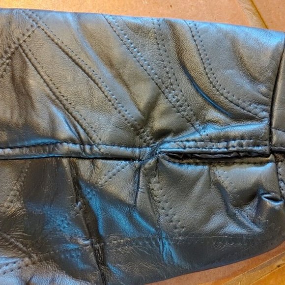 Haband Executive Division Genuine Leather Jacket Patchwork Men's LARGE - Picture 8 of 9